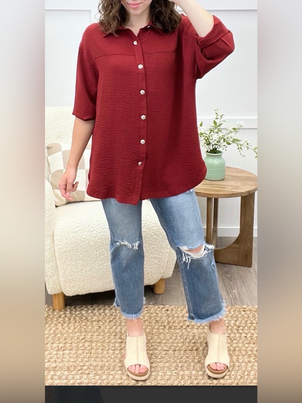 NWOT Andree by Unit ‘It’s Just A Dream’ Button Down Top 1XL - Picture 3 of 11